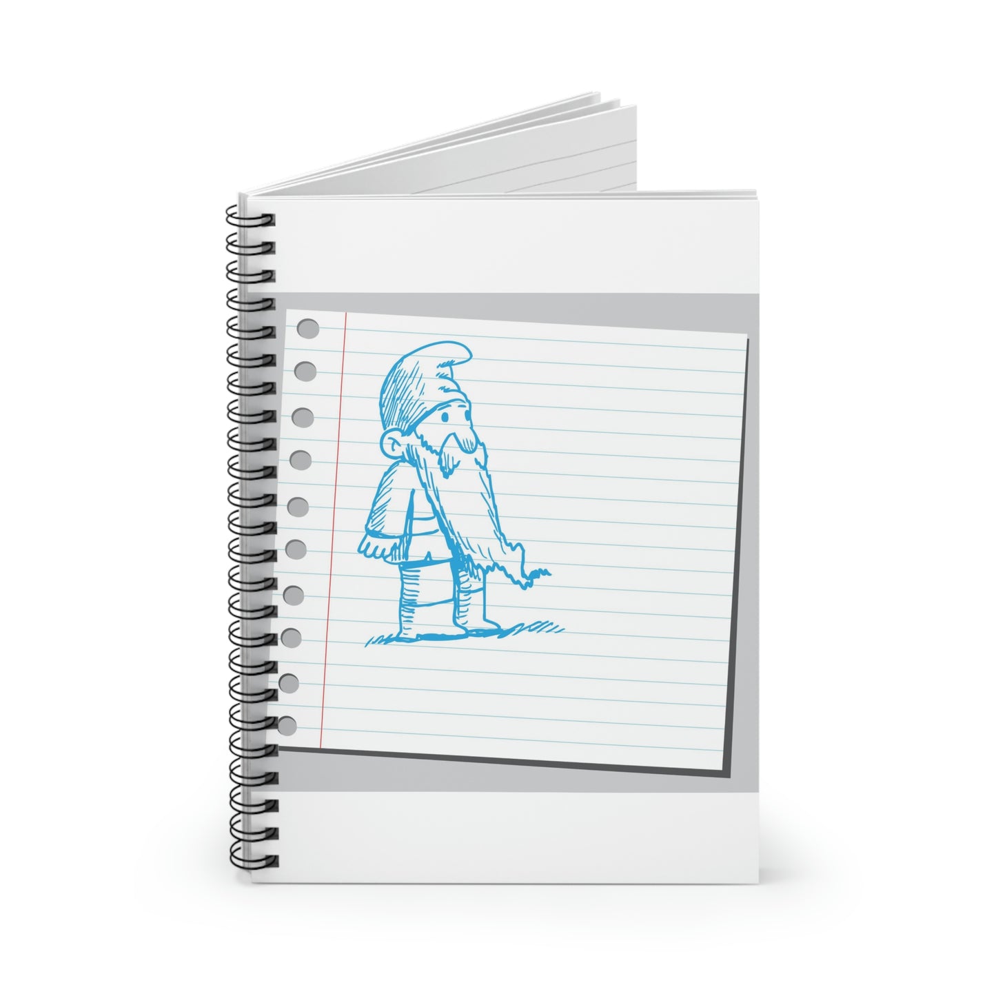 Blue Gnome Spiral Notebook - Ruled Line