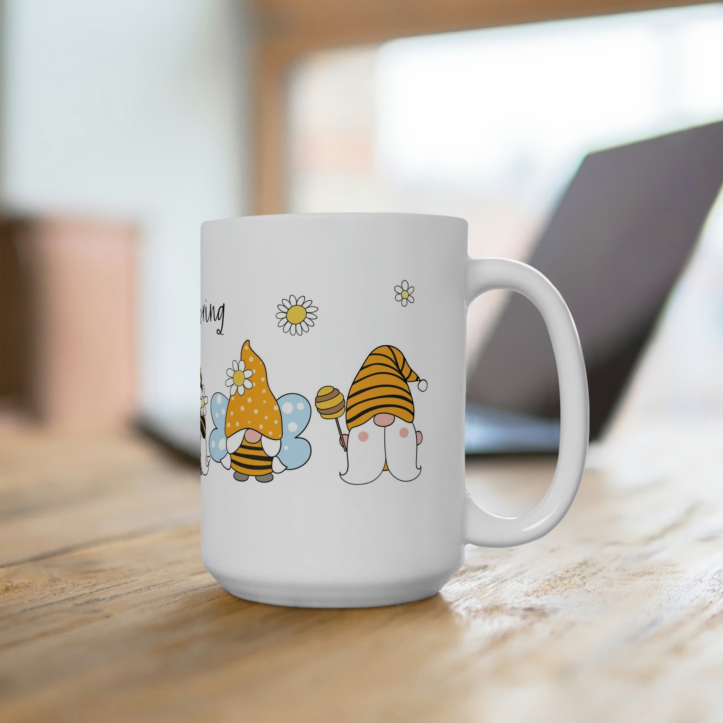 Ceramic Mug - Hello Spring Gnomes - 15oz