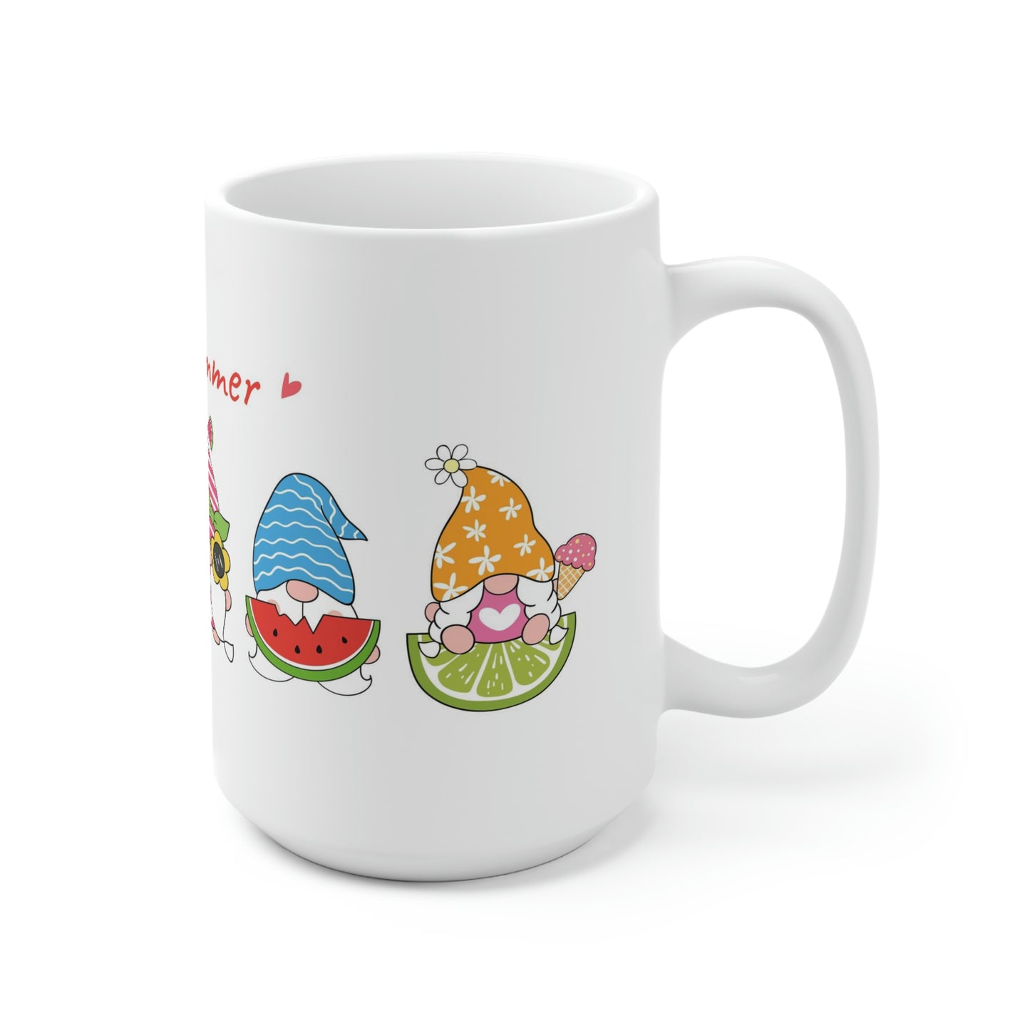 Ceramic Mug - Hello Summer Gnomes - 15oz