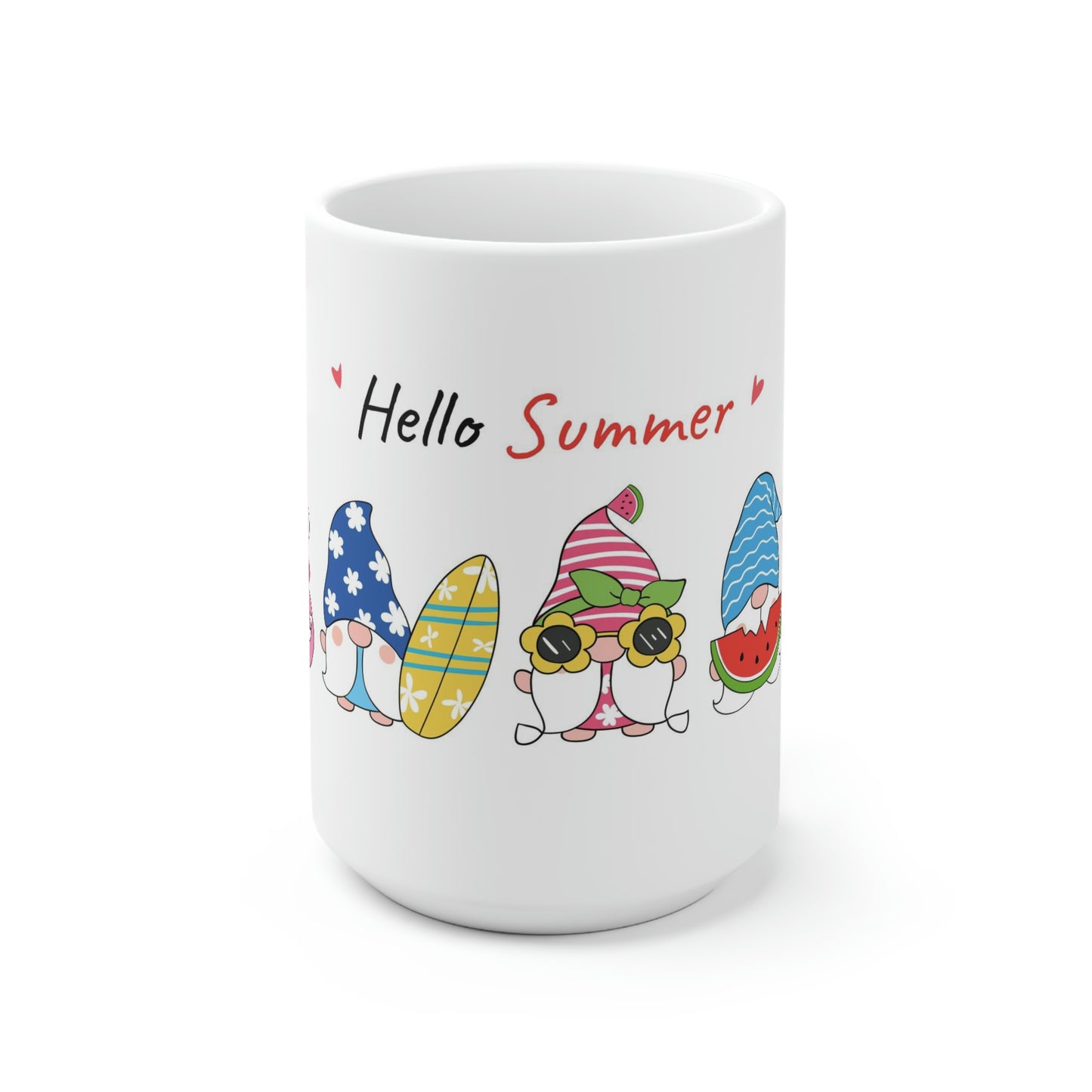 Ceramic Mug - Hello Summer Gnomes - 15oz