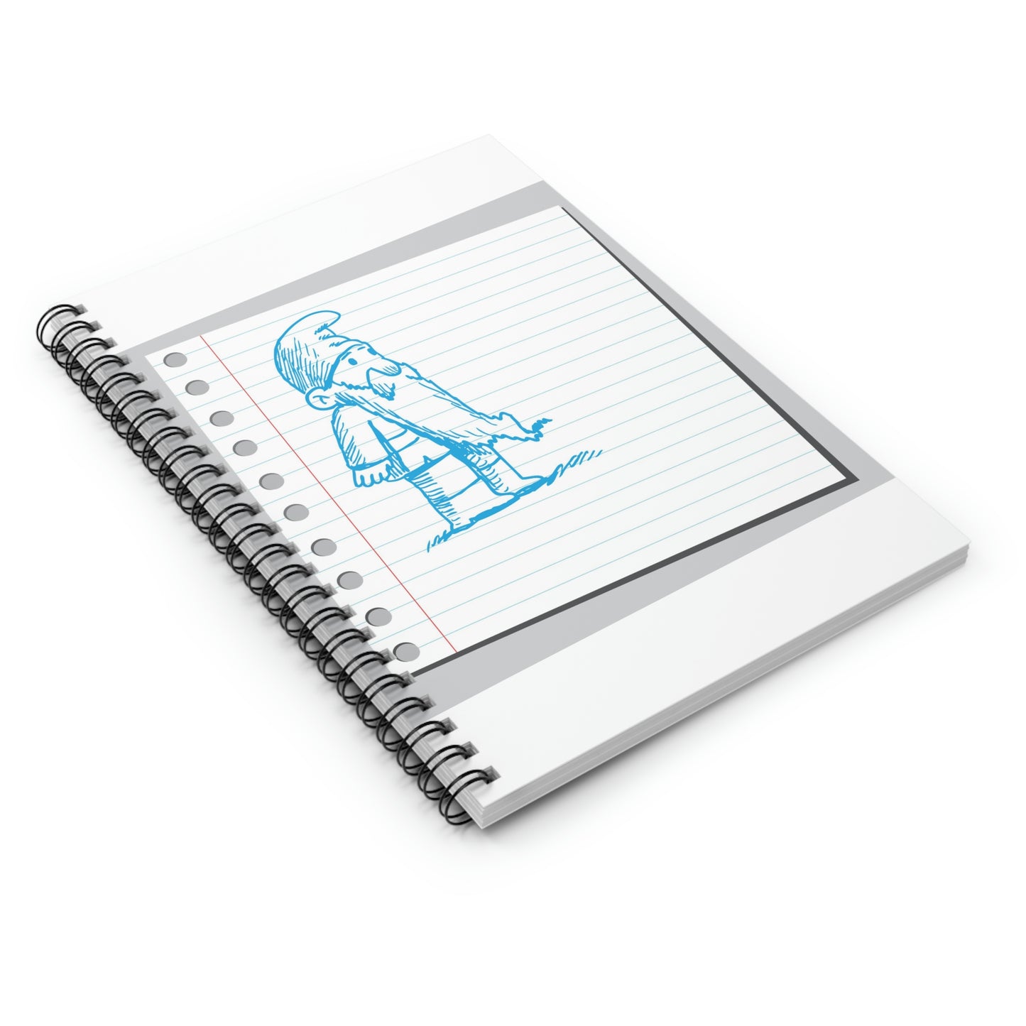 Blue Gnome Spiral Notebook - Ruled Line