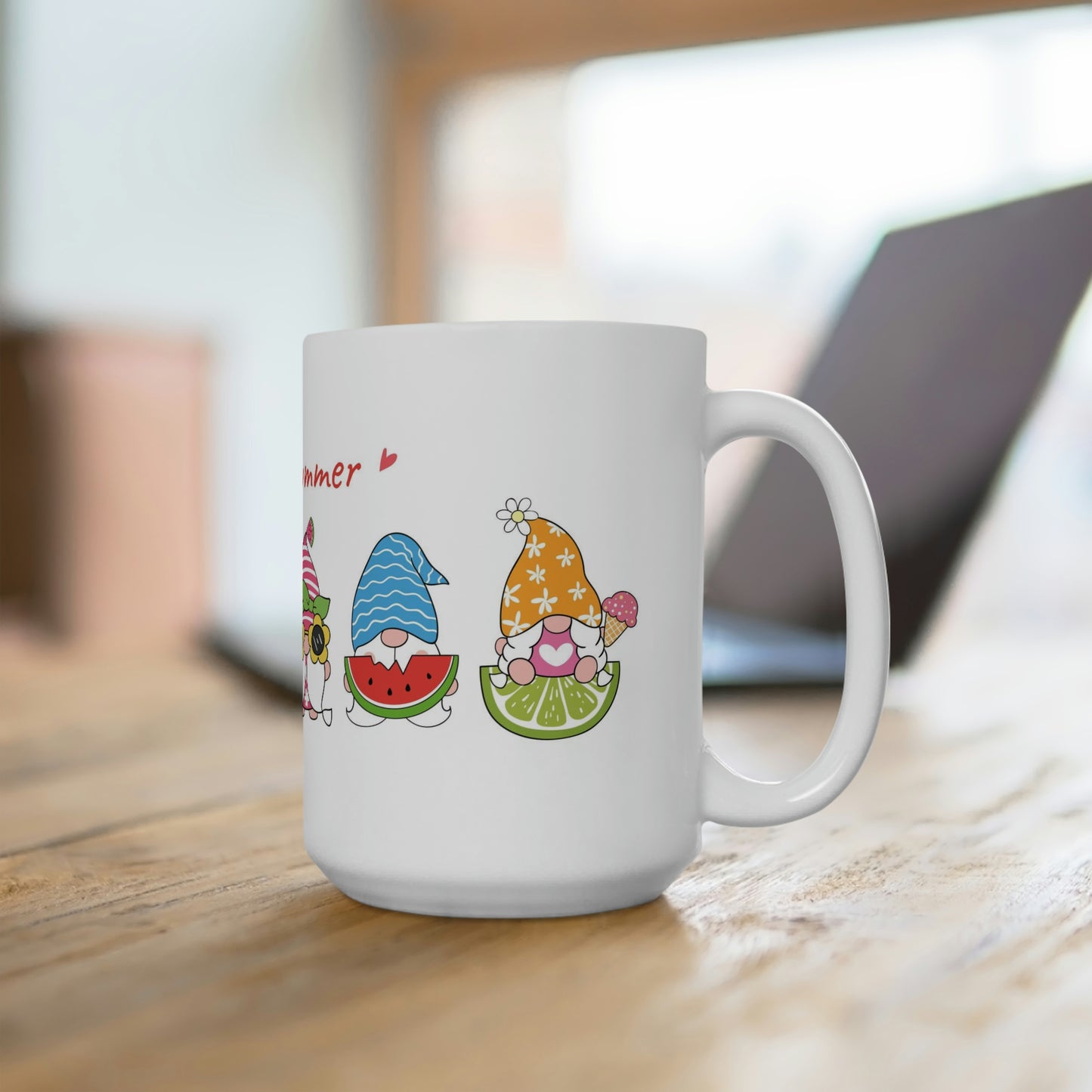 Ceramic Mug - Hello Summer Gnomes - 15oz